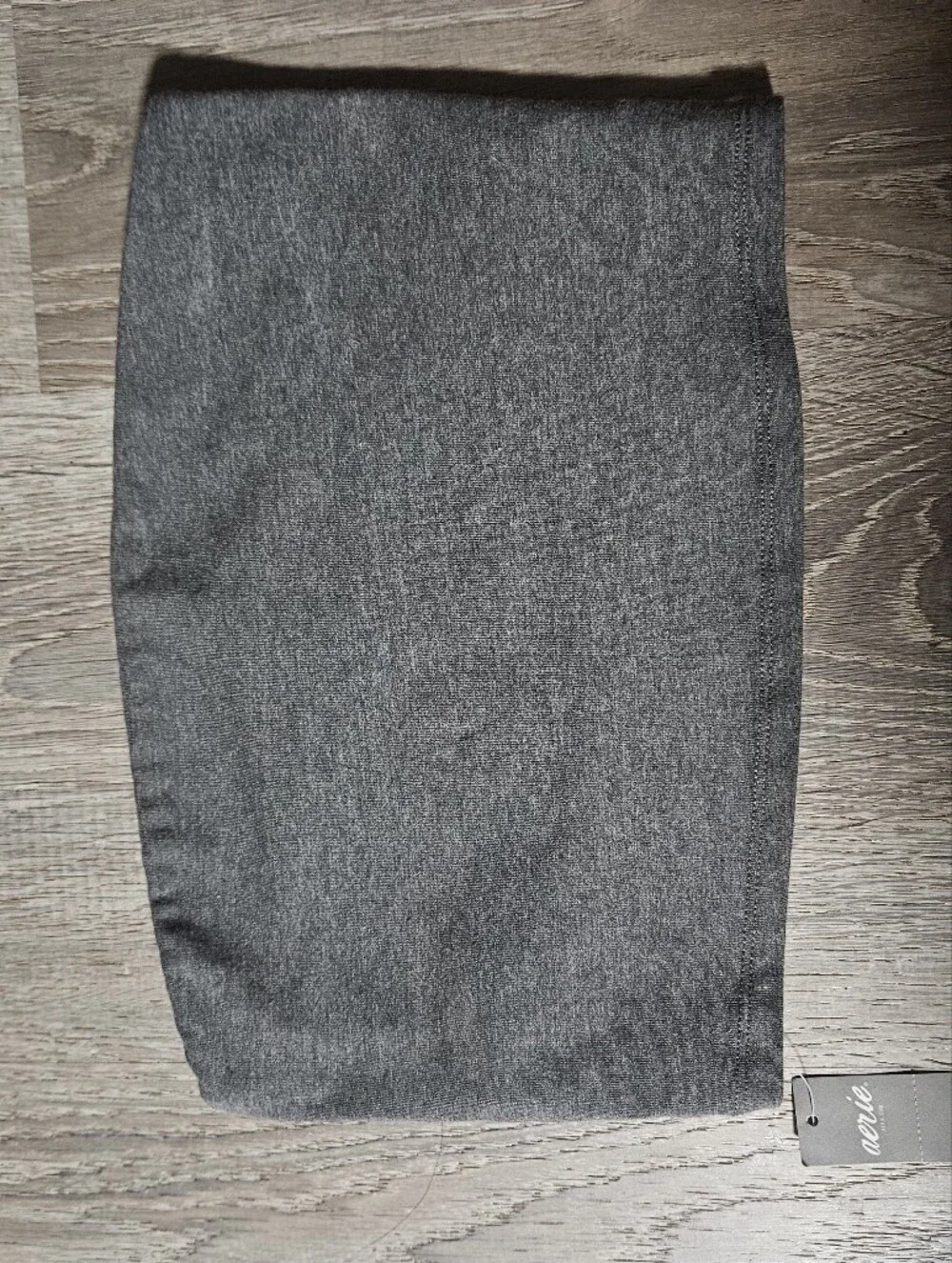 NWT Aerie Grey Strapless Tube Top Geo Embroidered Hem Boho Y2K Small